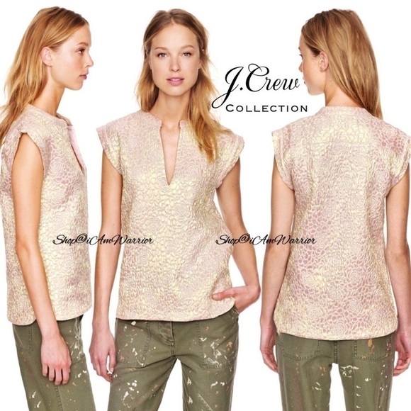 J.Crew Collection iridescent rose jacquard top *Shop@iAmWarrior - Picture 2 of 12